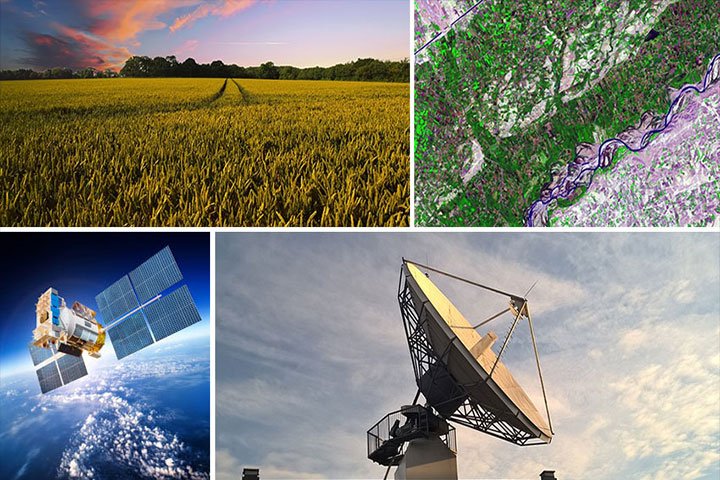Satellite imagery used for space technology applications in agriculture and environment